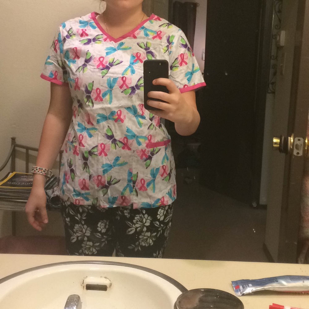 Women's Breast Cancer Scrub Top